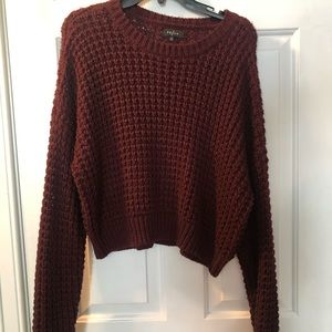 NWOT Maroon cropped sweater